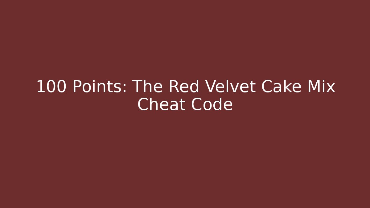 +100 Points: The Red Velvet Cake Mix Cheat Code - Vintage E-Juice