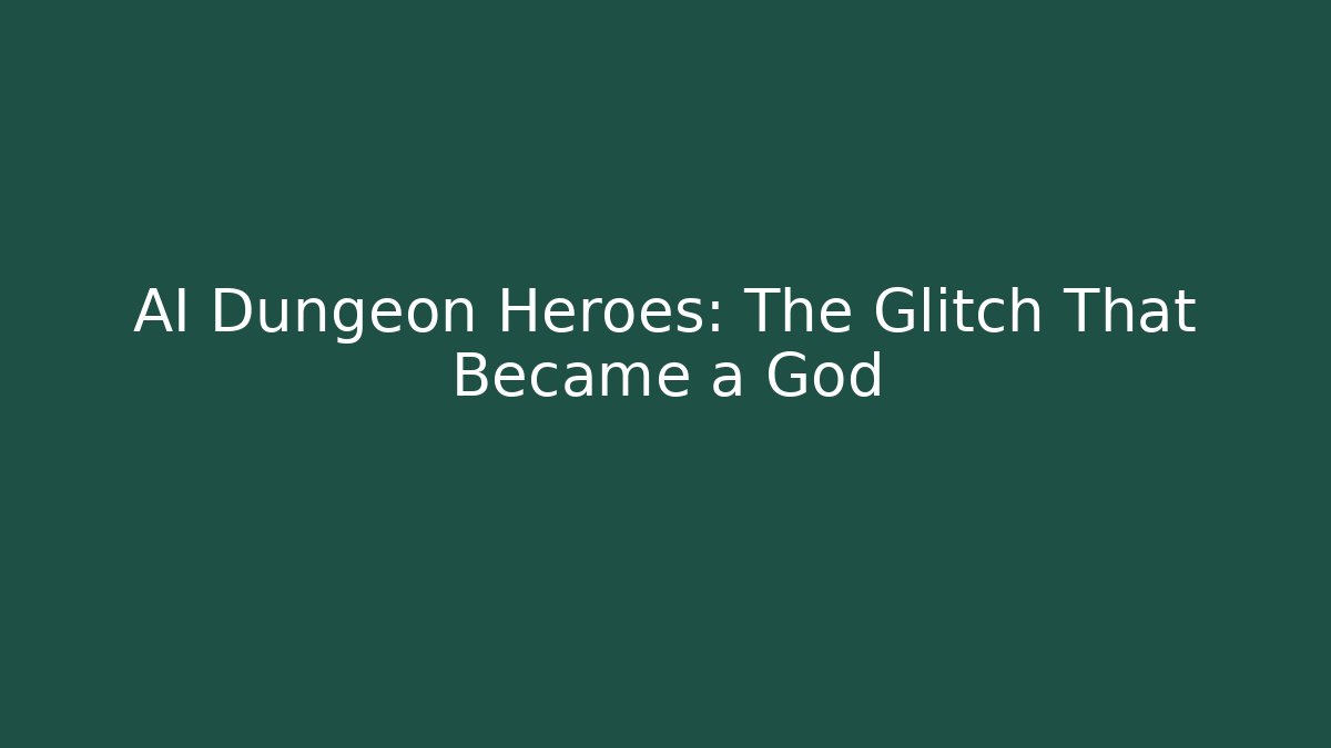 AI Dungeon Heroes: The Glitch That Became a God