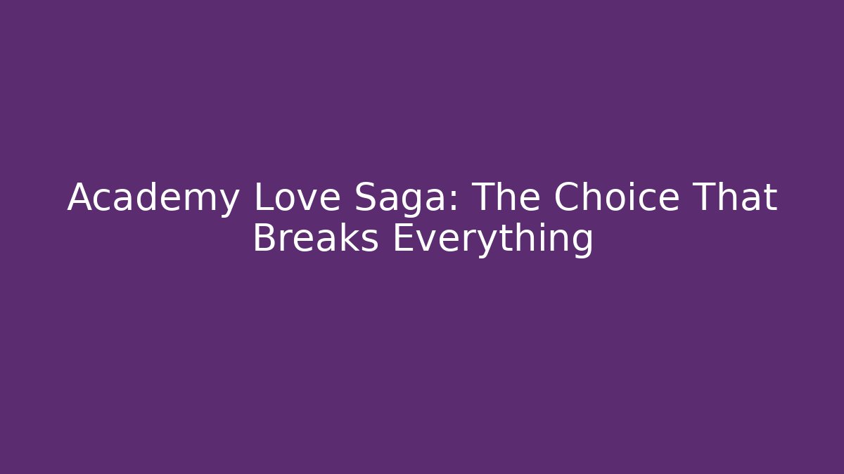 Academy Love Saga: The Choice That Breaks Everything