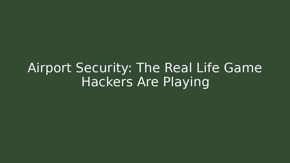 Airport Security: The Real Life Game Hackers Are Playing - Vintage E-Juice
