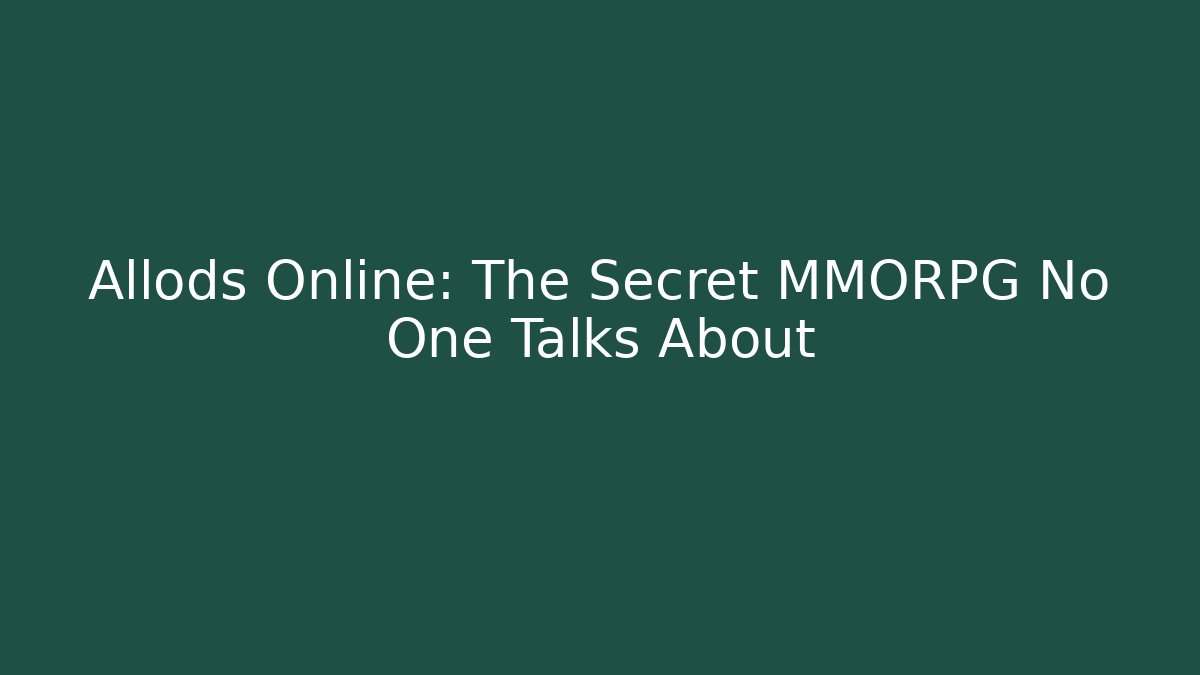 Allods Online: The Secret MMORPG No One Talks About