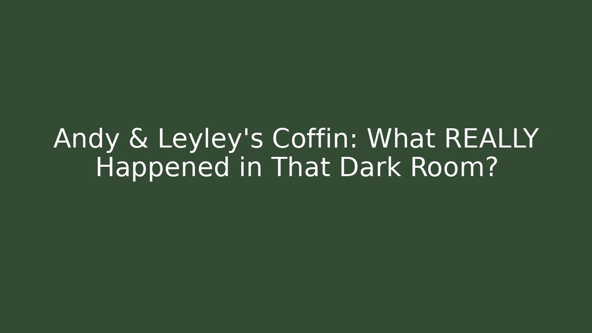 Andy & Leyley's Coffin: What REALLY Happened in That Dark Room?