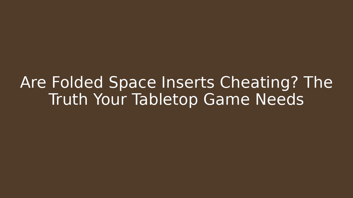 Are Folded Space Inserts Cheating? The Truth Your Tabletop Game Needs