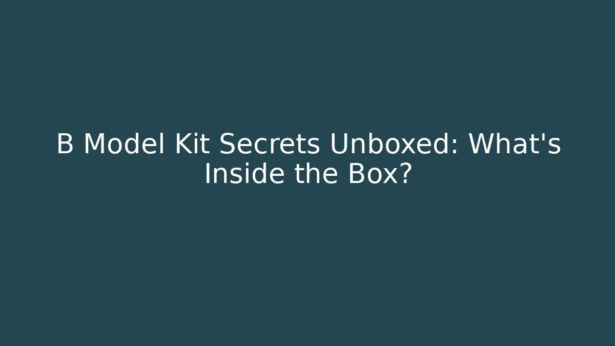 B Model Kit Secrets Unboxed: What's Inside the Box?