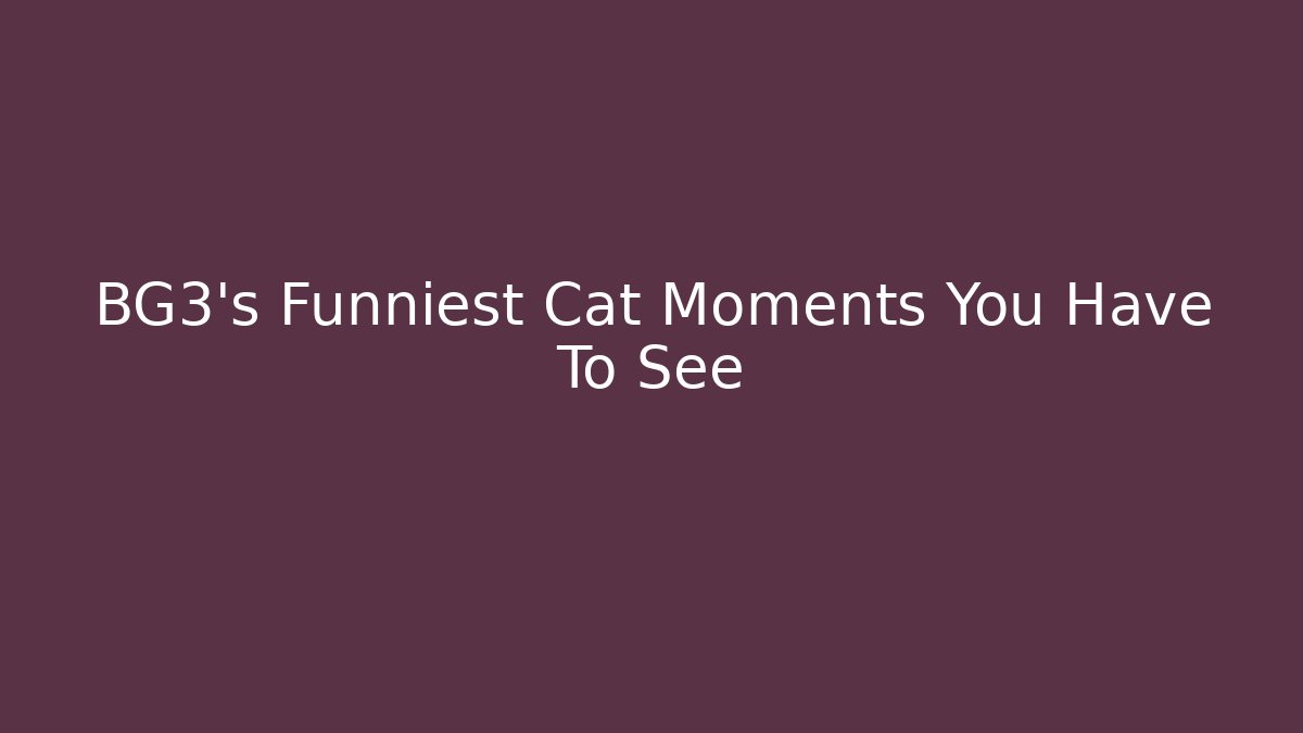 BG3’s Funniest Cat Moments You Have To See