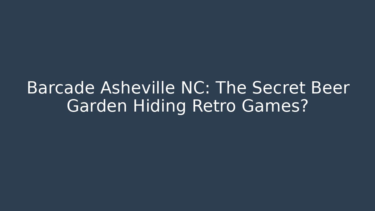 Barcade Asheville NC: The Secret Beer Garden Hiding Retro Games?
