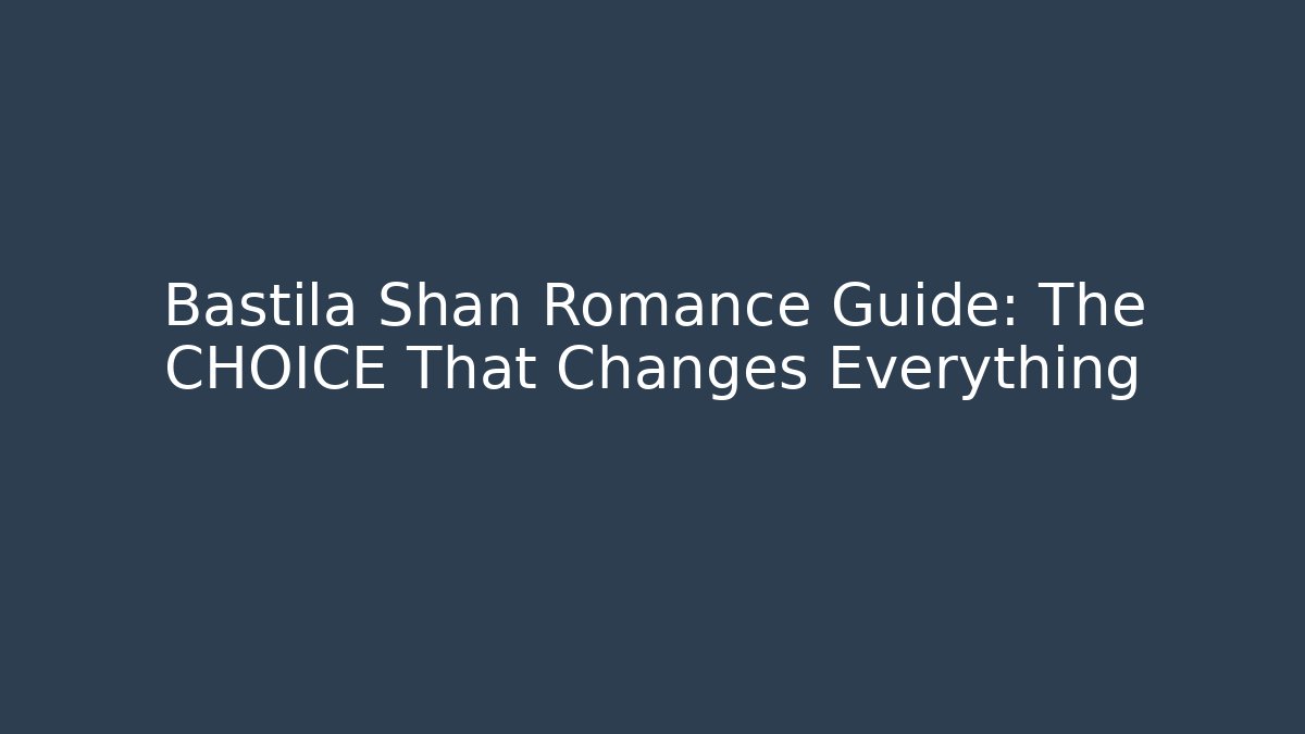 Bastila Shan Romance Guide: The CHOICE That Changes Everything