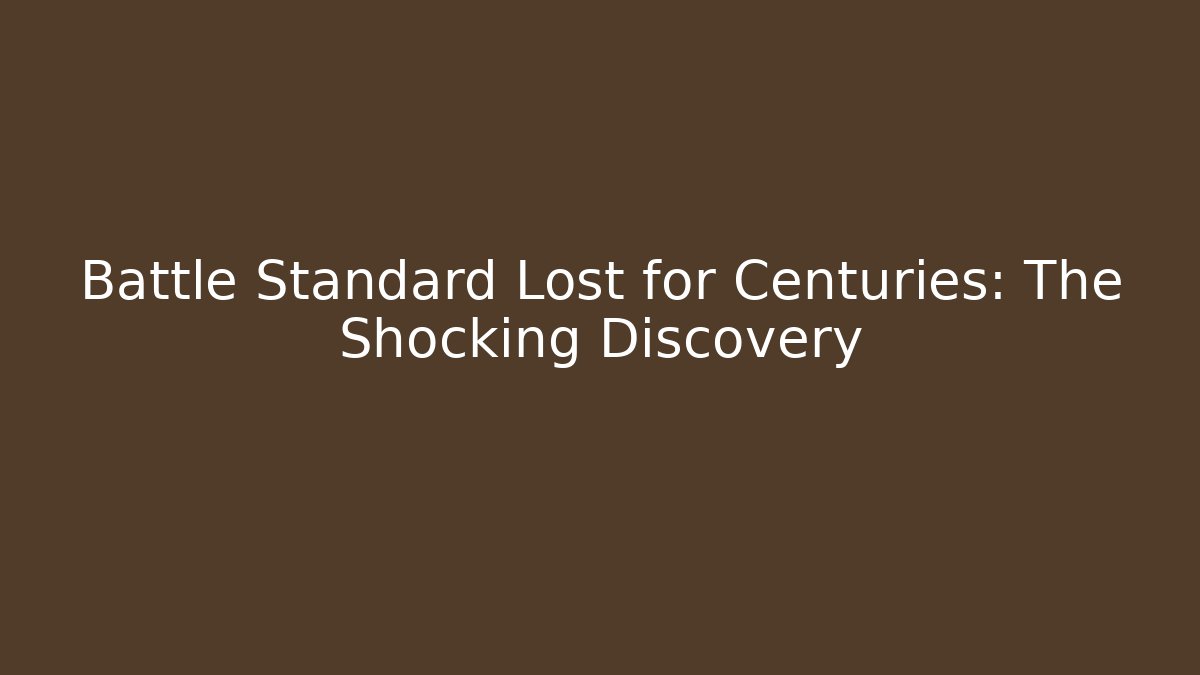 Battle Standard Lost for Centuries: The Shocking Discovery