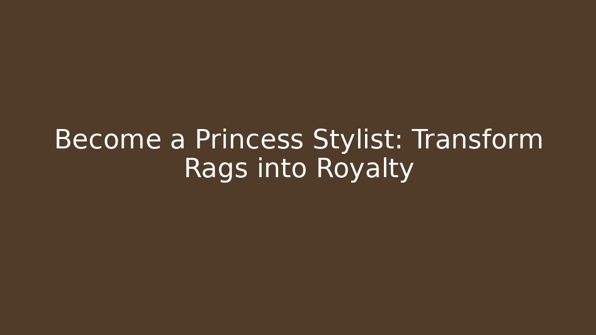 Become a Princess Stylist: Transform Rags into Royalty