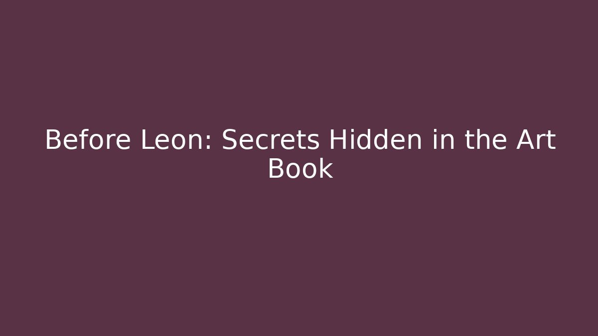 Before Leon: Secrets Hidden in the Art Book