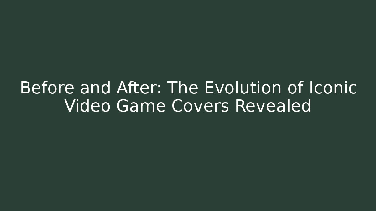 Before and After: The Evolution of Iconic Video Game Covers Revealed