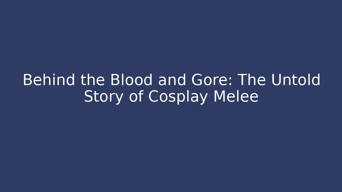 Behind the Blood and Gore: The Untold Story of Cosplay Melee - Vintage E-Juice