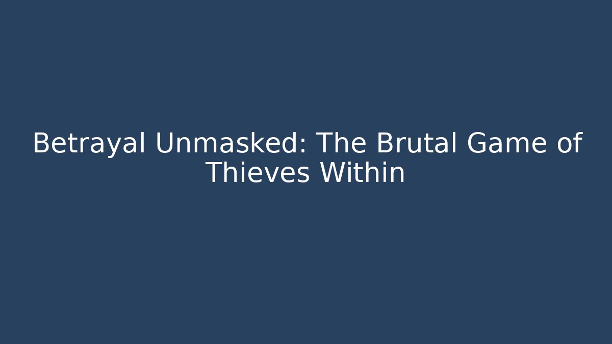 Betrayal Unmasked: The Brutal Game of Thieves Within