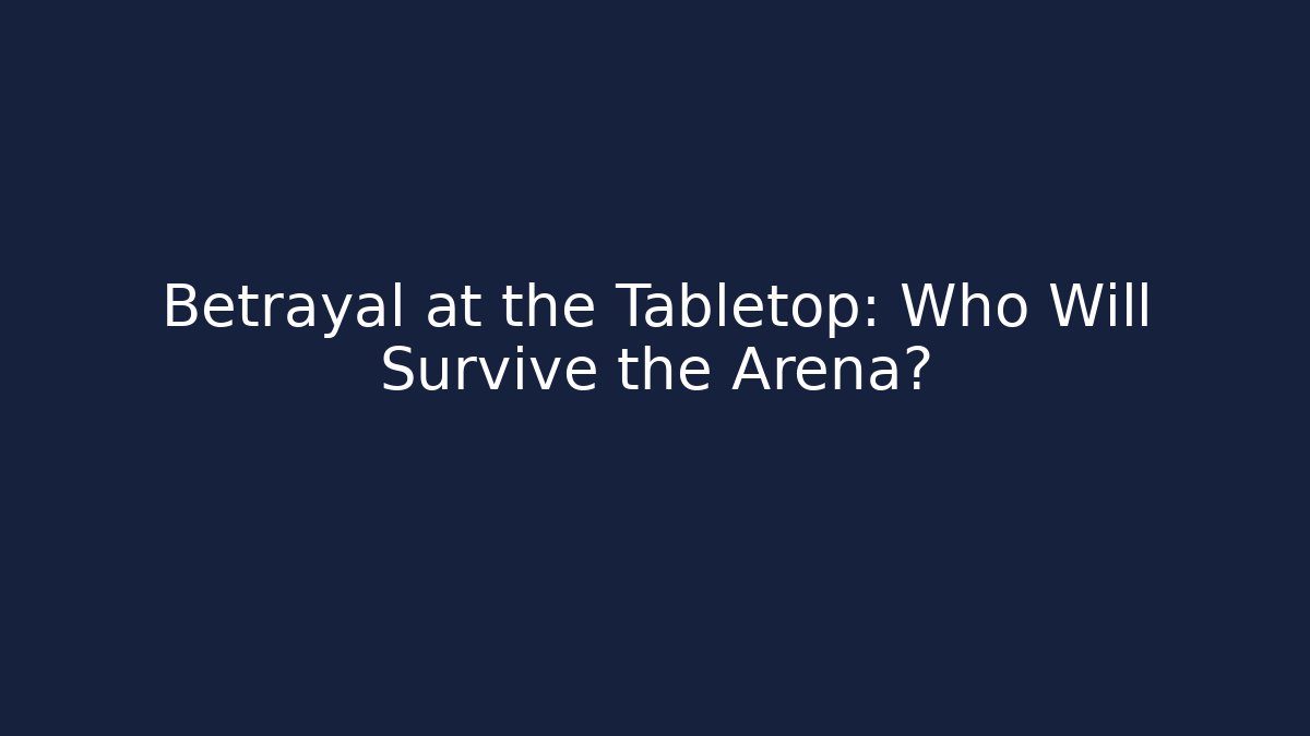 Betrayal at the Tabletop: Who Will Survive the Arena?
