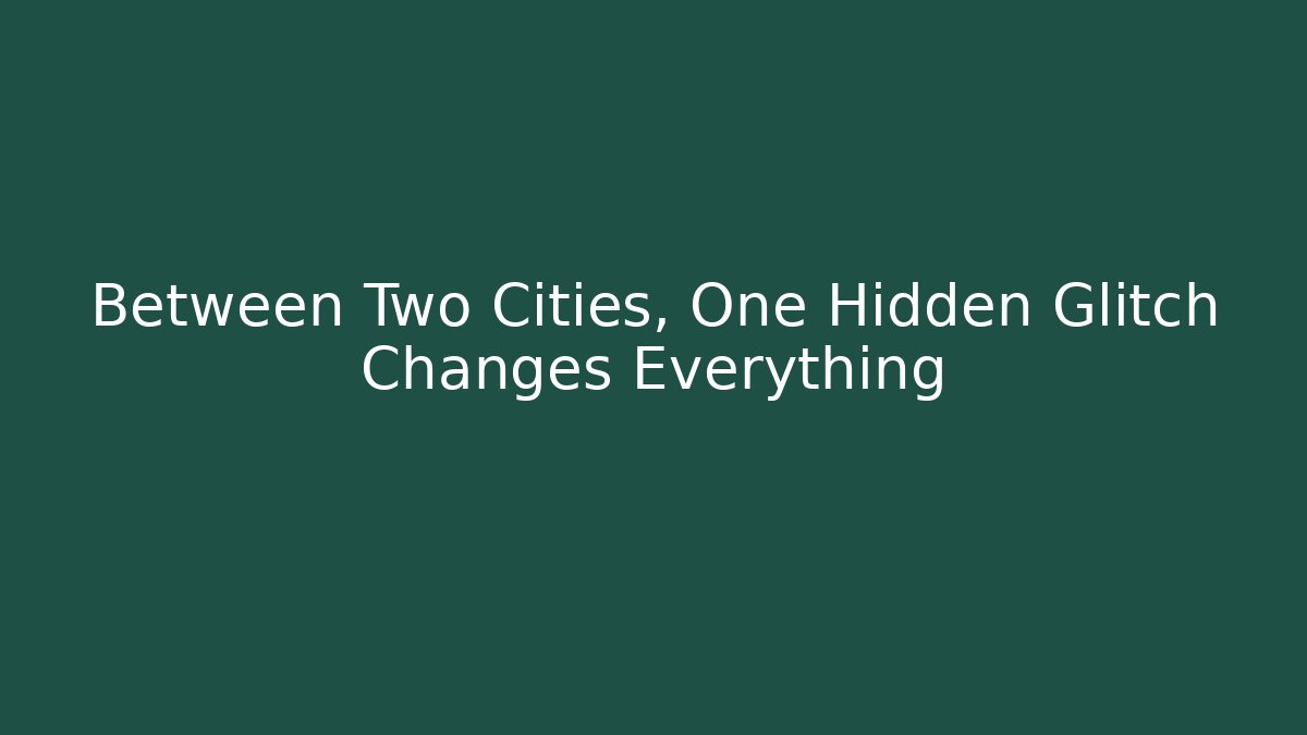 Between Two Cities, One Hidden Glitch Changes Everything - Vintage E-Juice