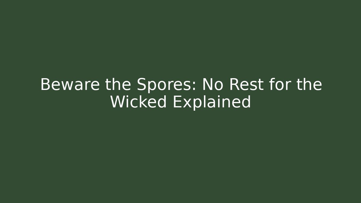 Beware the Spores: No Rest for the Wicked Explained