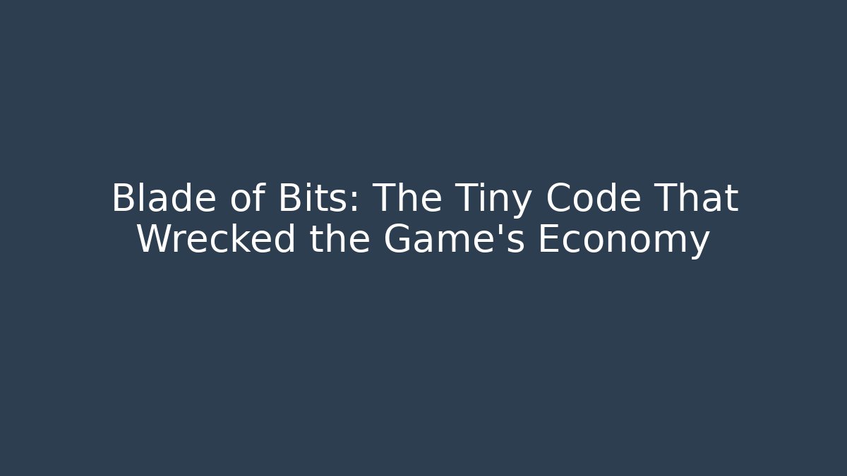 Blade of Bits: The Tiny Code That Wrecked the Game’s Economy