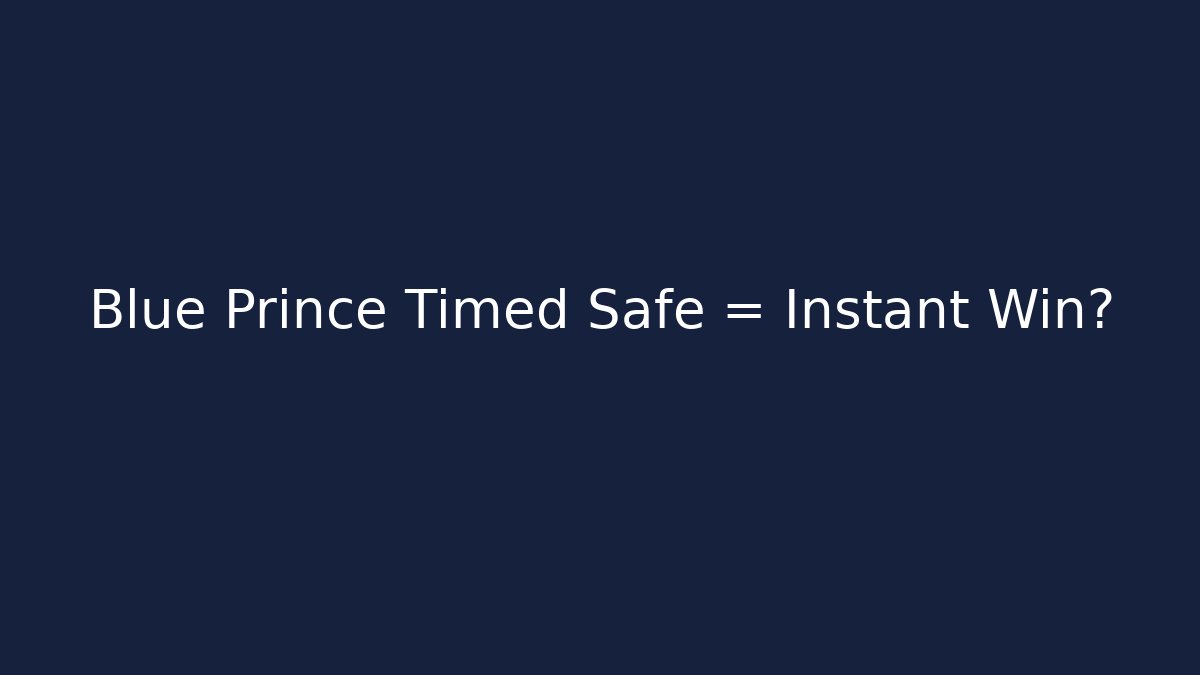 Blue Prince Timed Safe = Instant Win?