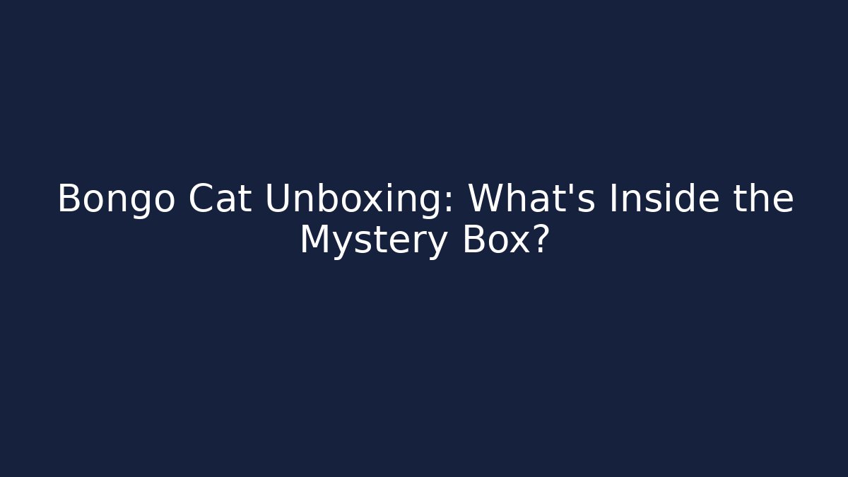 Bongo Cat Unboxing: What’s Inside the Mystery Box?