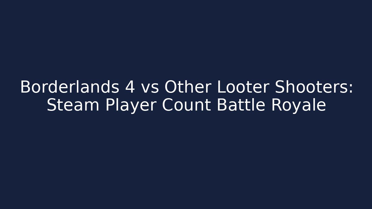 Borderlands 4 vs Other Looter Shooters: Steam Player Count Battle Royale