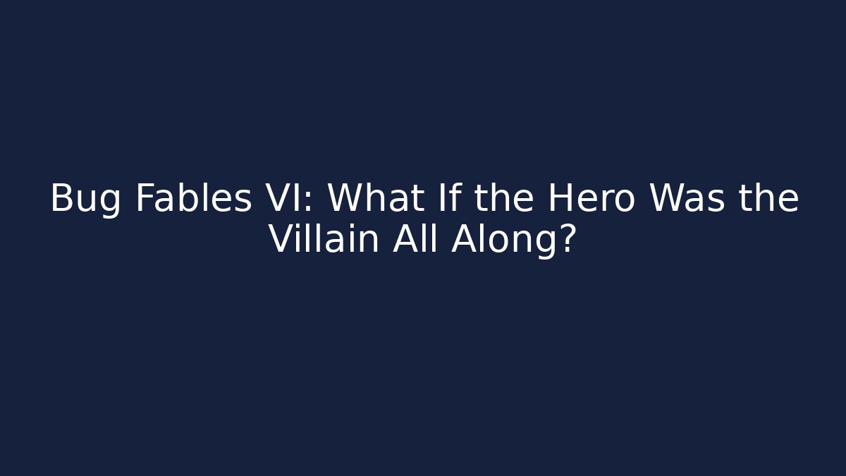 Bug Fables VI: What If the Hero Was the Villain All Along?