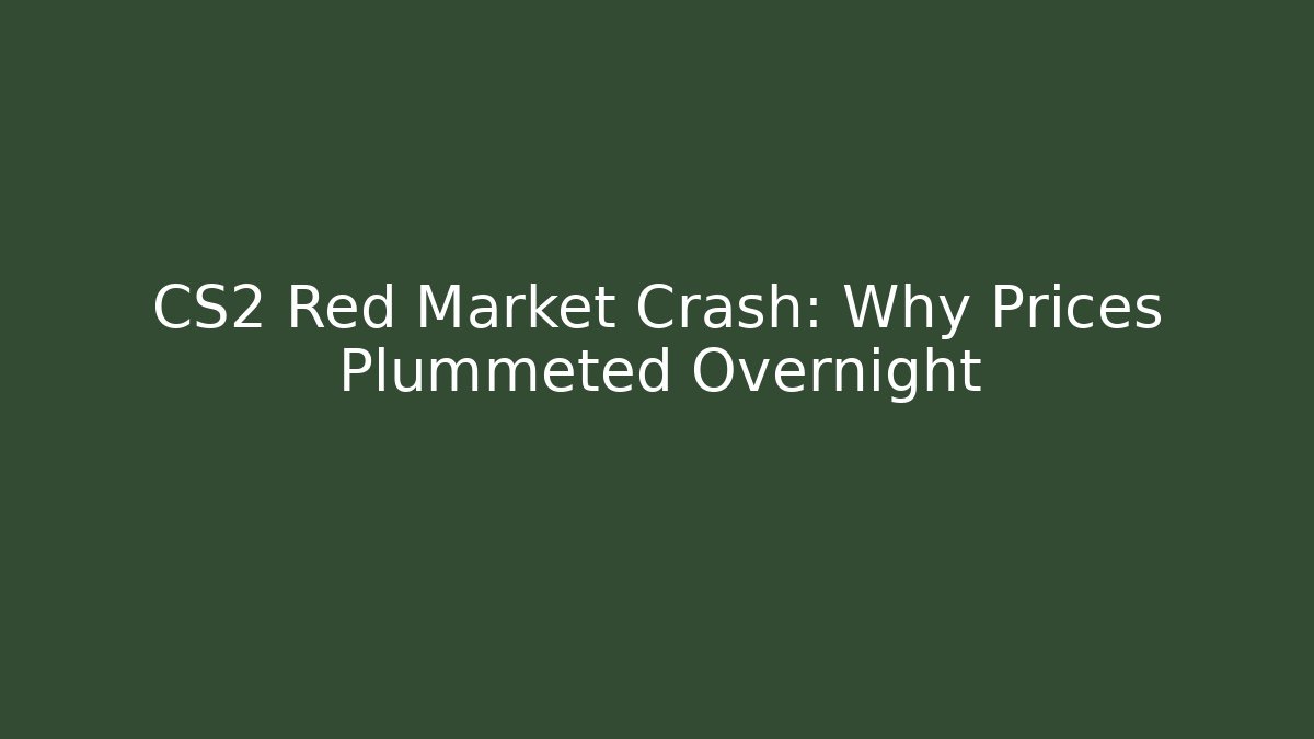 CS2 Red Market Crash: Why Prices Plummeted Overnight