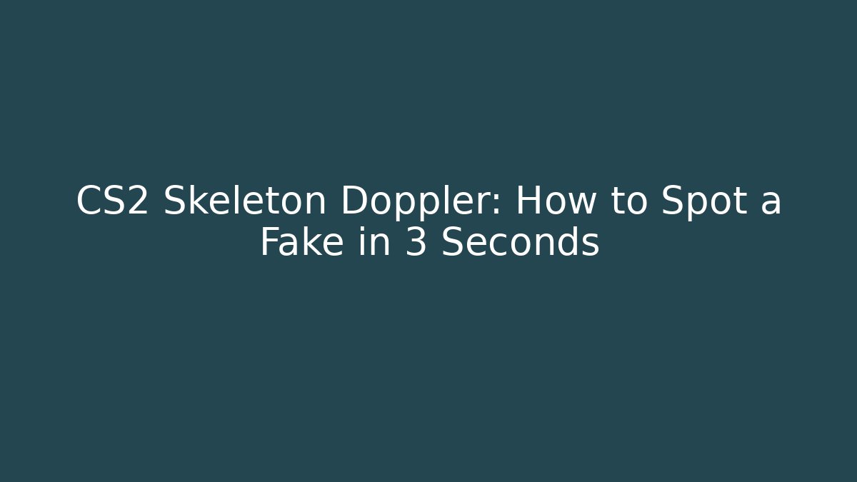 CS2 Skeleton Doppler: How to Spot a Fake in 3 Seconds
