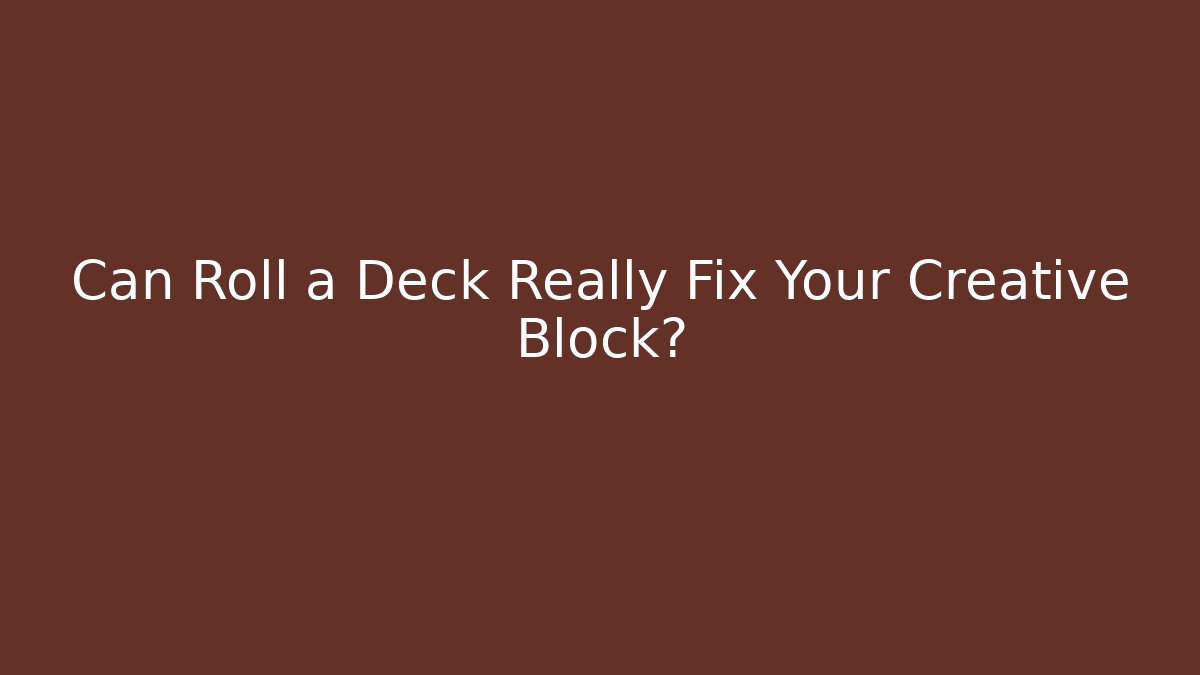 Can Roll a Deck Really Fix Your Creative Block? - Vintage E-Juice