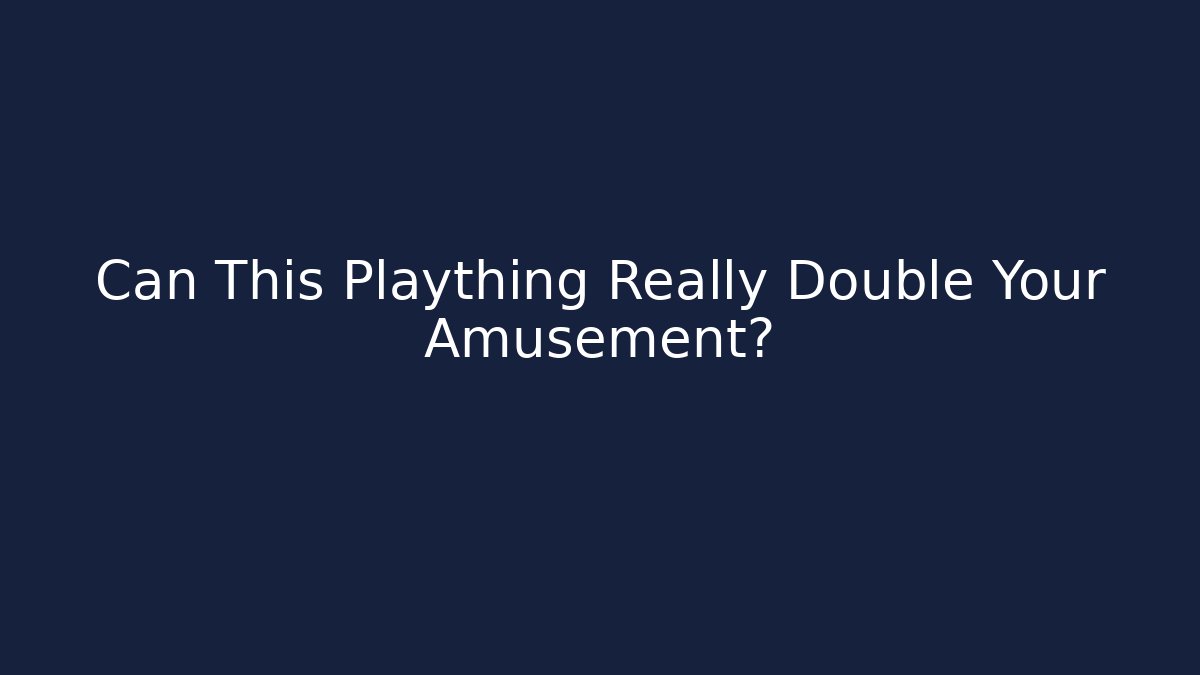 Can This Plaything Really Double Your Amusement?