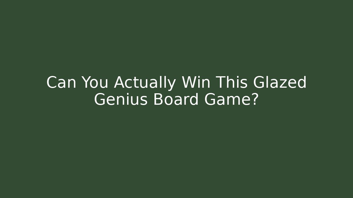 Can You Actually Win This Glazed Genius Board Game?
