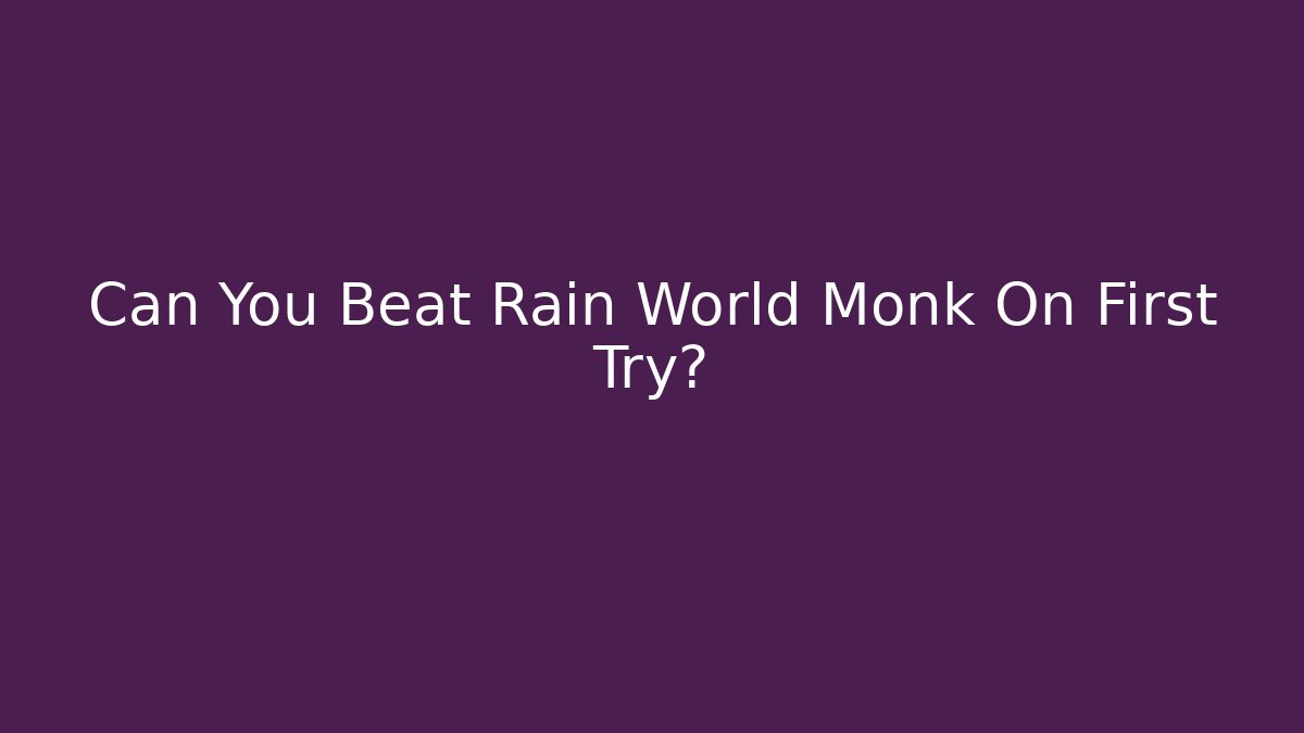 Can You Beat Rain World Monk On First Try?