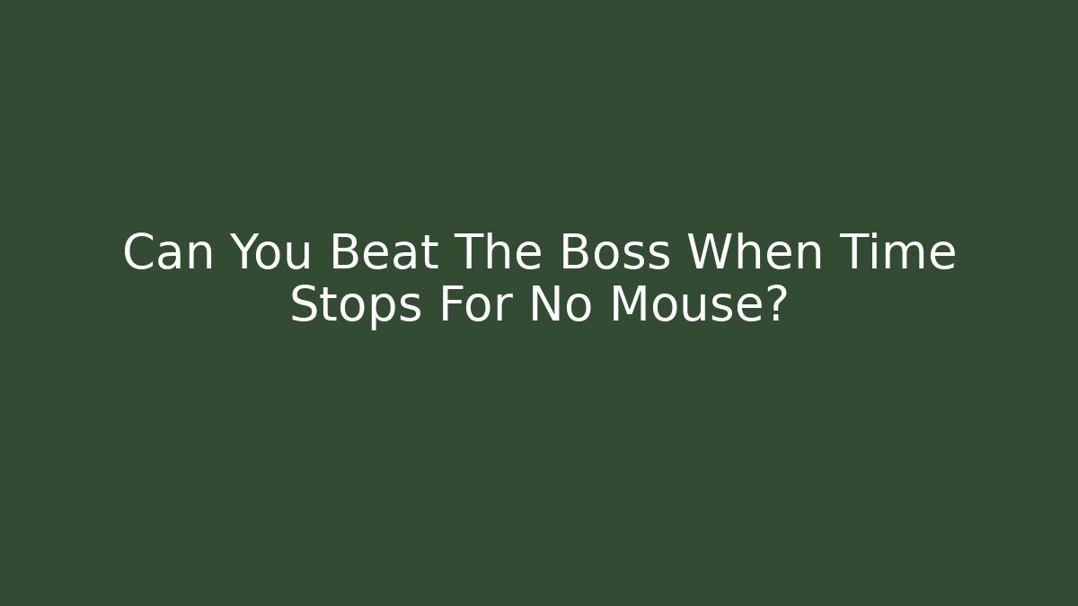 Can You Beat The Boss When Time Stops For No Mouse?