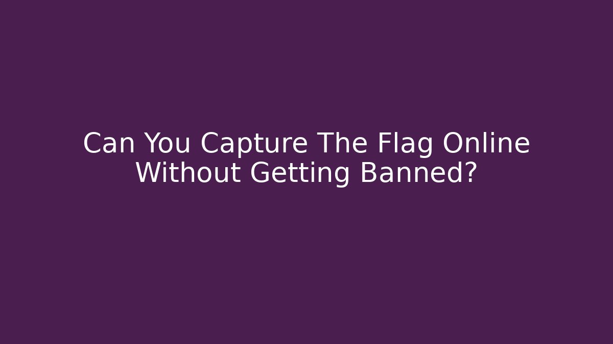 Can You Capture The Flag Online Without Getting Banned? - Vintage E-Juice