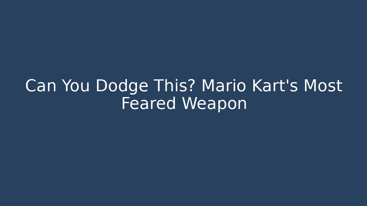 Can You Dodge This? Mario Kart's Most Feared Weapon - Vintage E-Juice