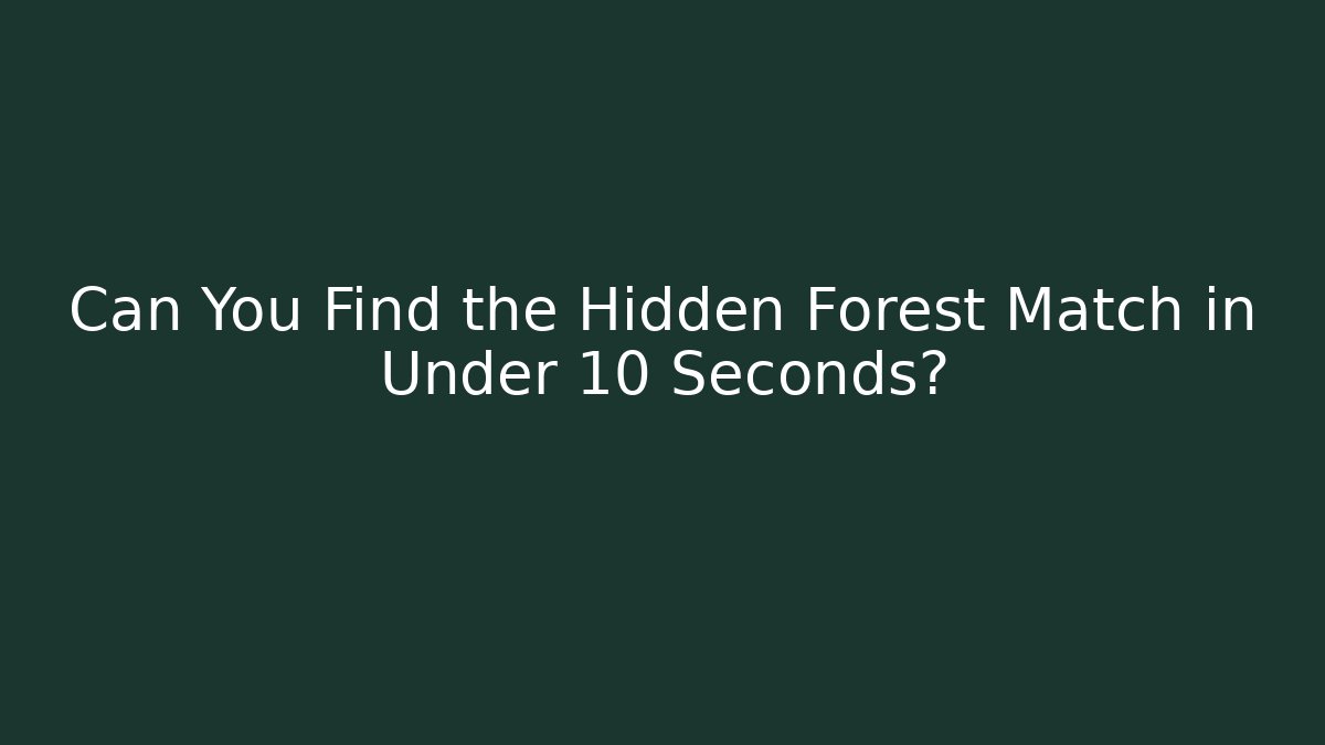 Can You Find the Hidden Forest Match in Under 10 Seconds?