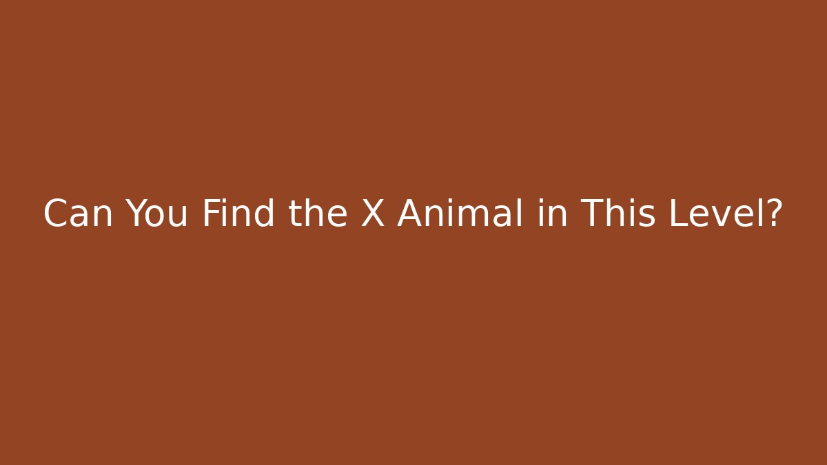 Can You Find the X Animal in This Level?