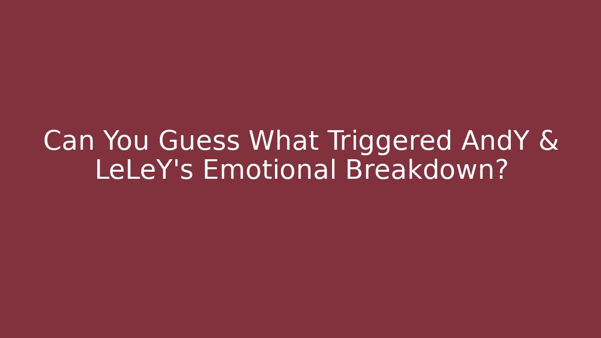 Can You Guess What Triggered AndY & LeLeY's Emotional Breakdown?