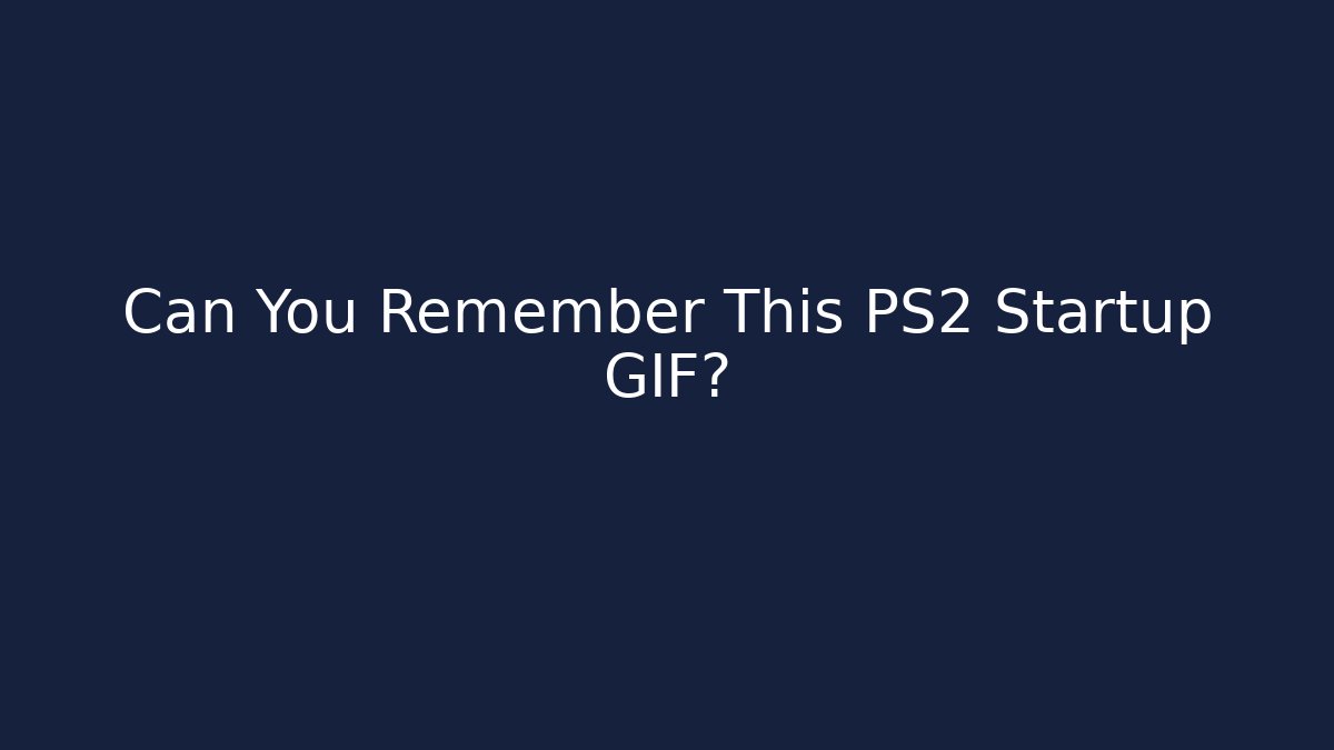 Can You Remember This PS2 Startup GIF?