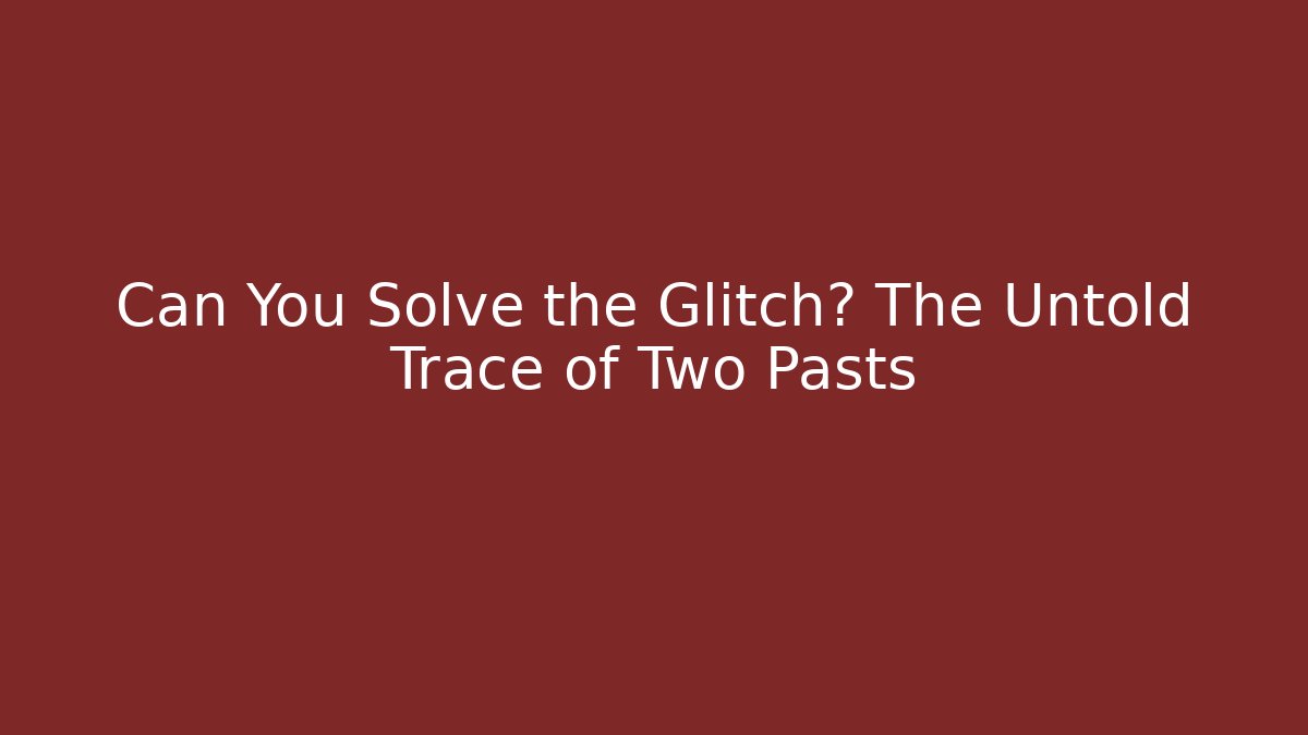 Can You Solve the Glitch? The Untold Trace of Two Pasts