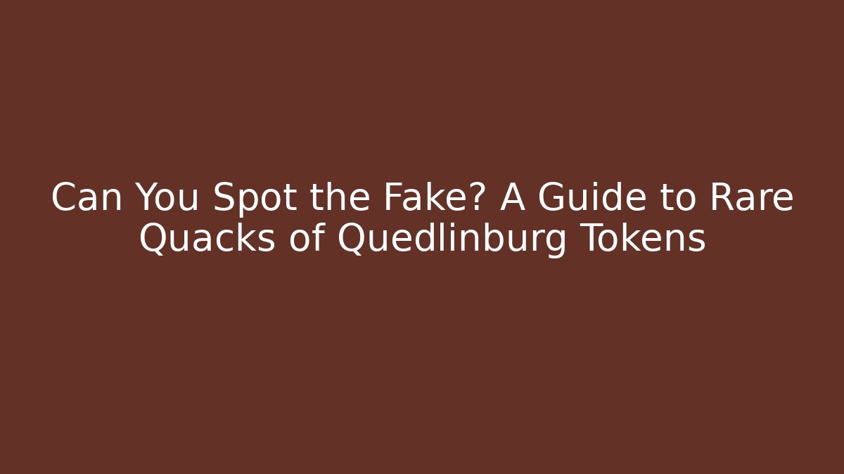 Can You Spot the Fake? A Guide to Rare Quacks of Quedlinburg Tokens