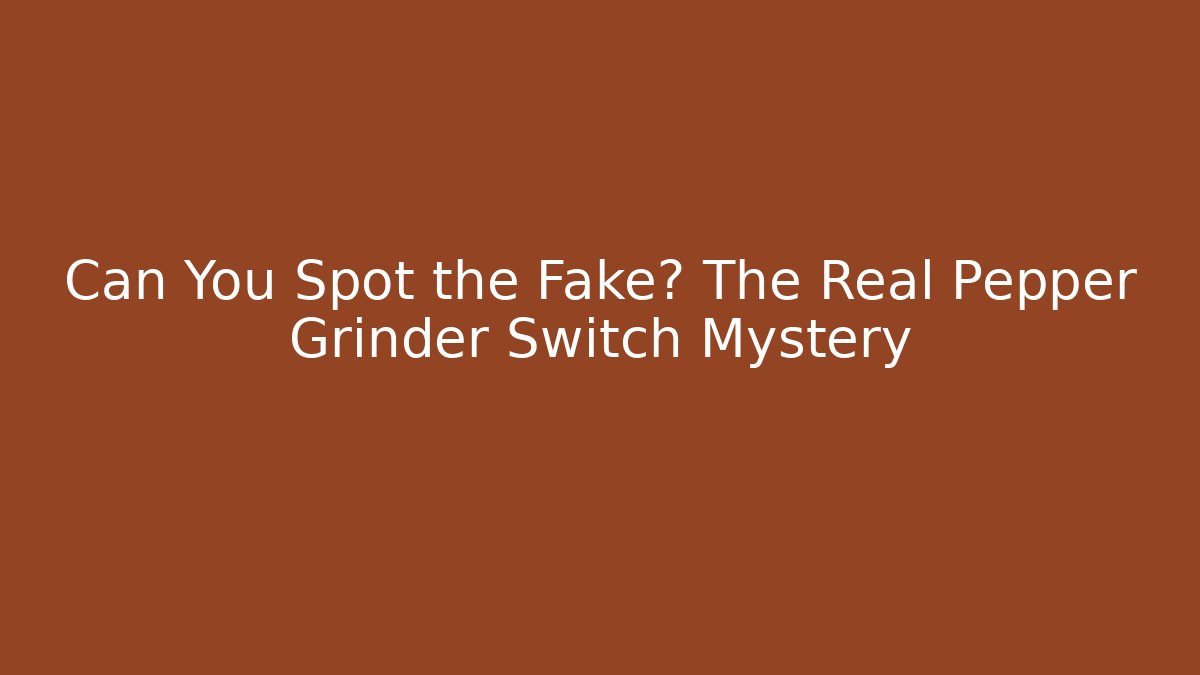 Can You Spot the Fake? The Real Pepper Grinder Switch Mystery - Vintage E-Juice