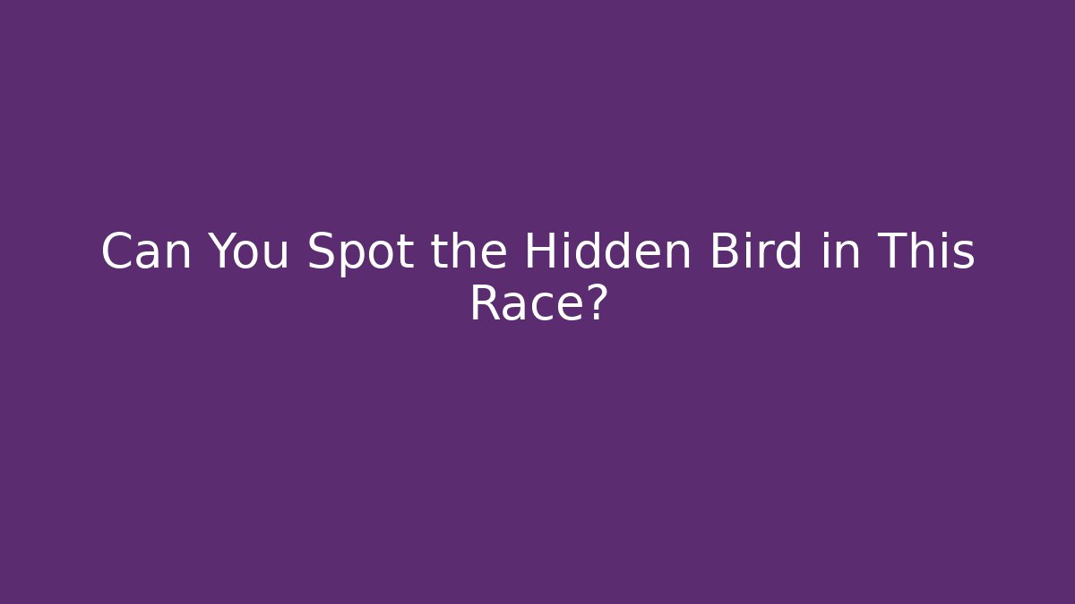 Can You Spot the Hidden Bird in This Race?