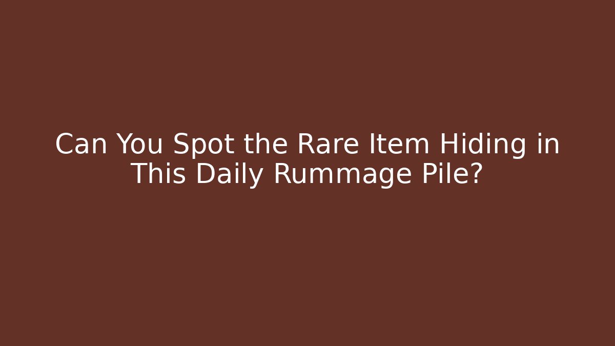 Can You Spot the Rare Item Hiding in This Daily Rummage Pile?