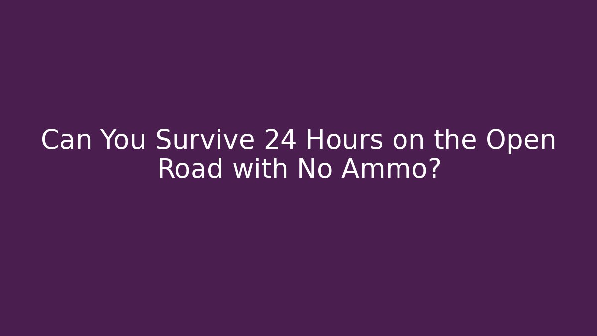 Can You Survive 24 Hours on the Open Road with No Ammo?