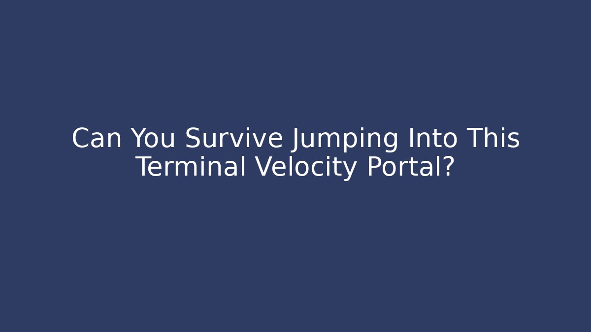 Can You Survive Jumping Into This Terminal Velocity Portal?