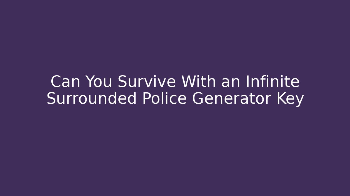 Can You Survive With an Infinite Surrounded Police Generator Key - Vintage E-Juice