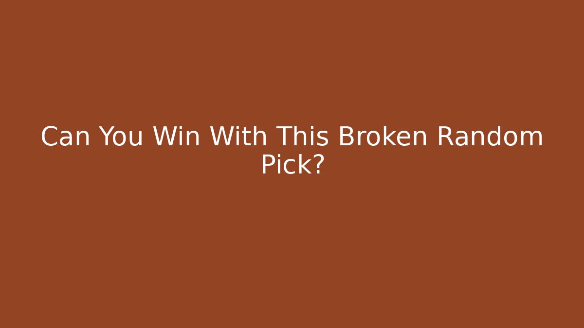 Can You Win With This Broken Random Pick? - Vintage E-Juice
