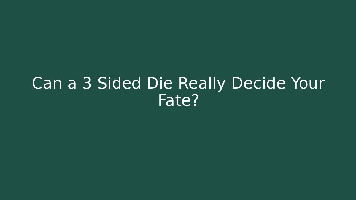 Can a 3 Sided Die Really Decide Your Fate?