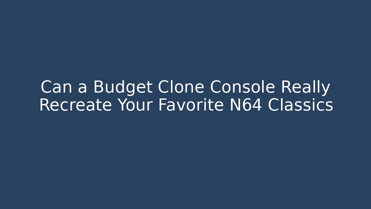 Can a Budget Clone Console Really Recreate Your Favorite N64 Classics