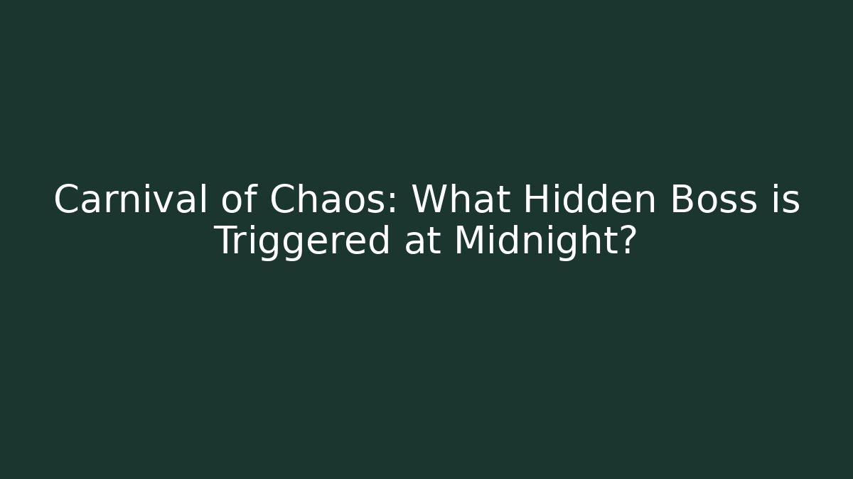 Carnival of Chaos: What Hidden Boss is Triggered at Midnight?